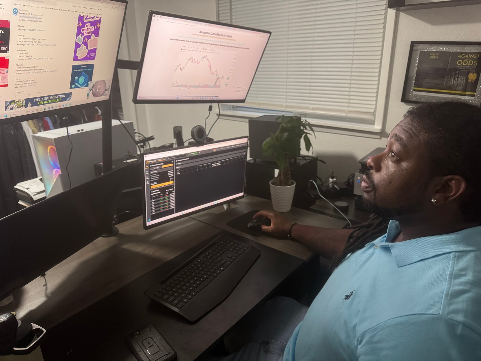 Jerrel Jones multi-monitor workstation